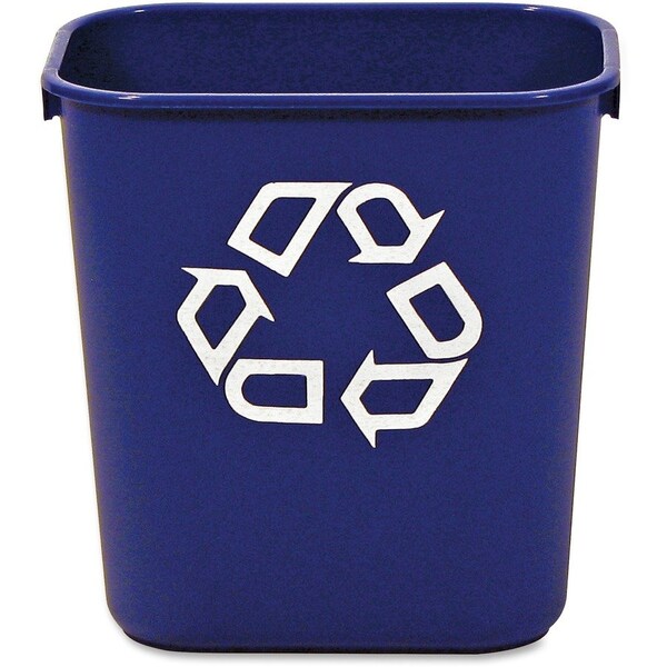 3.25 gal Rectangular 13 QT Standard Deskside Recycling Wastebaskets, Blue, Resin
